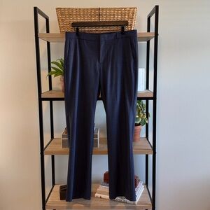 Banana Republic Logan Stretch Wool Mid-Rise Blue Woven Dress Pant Trouser, 12